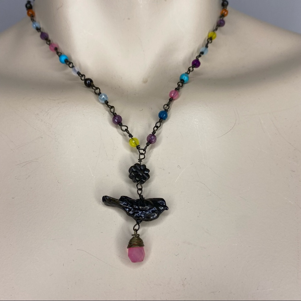 Plunder Bead Bird Necklace - Picture 7 of 7